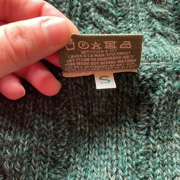 Made in Ireland green wool knit long sweater - Picture 13 of 15